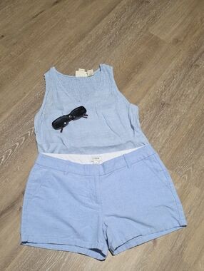 J. Crew Pale Blue Cotton Shorts
